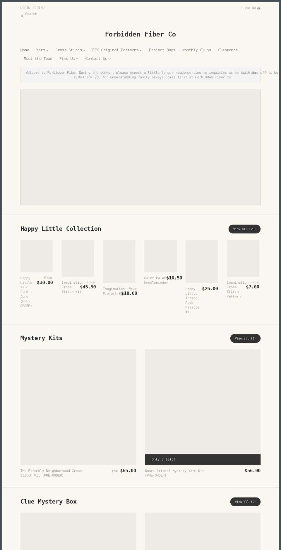 forbiddenfiber.com — Shopify storefront screenshot
