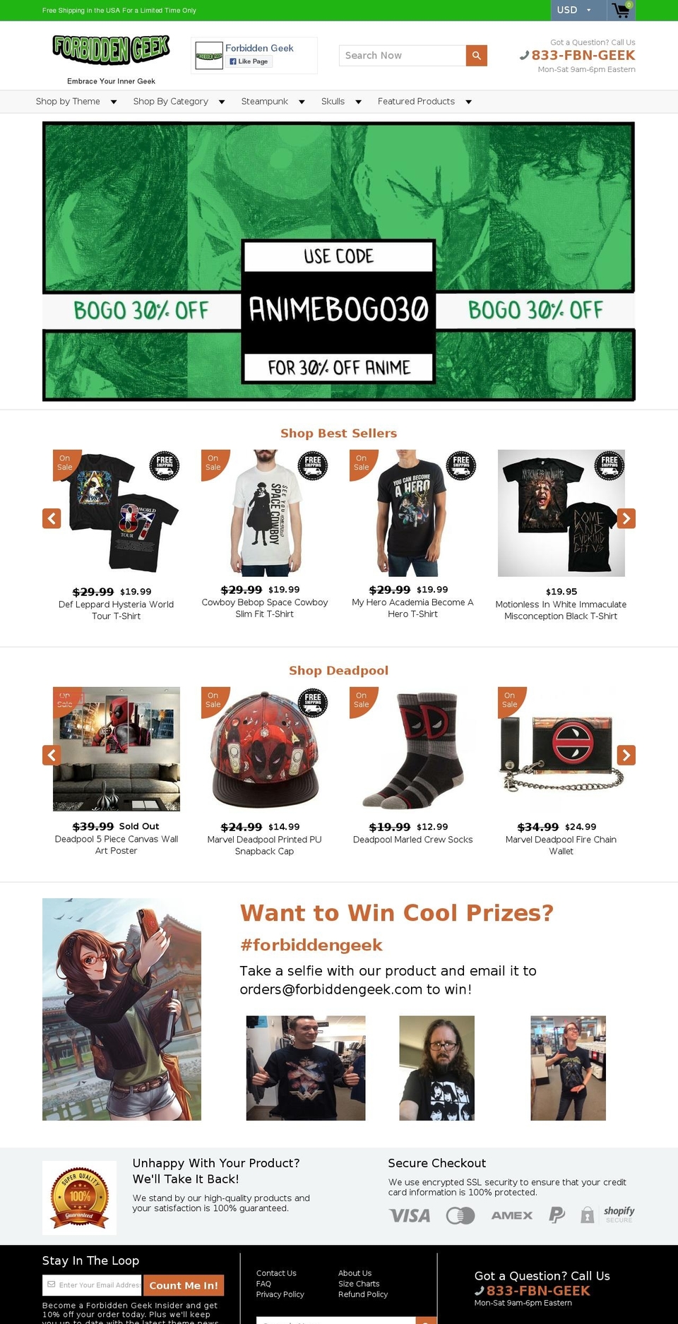 forbiddengeek.com shopify website screenshot