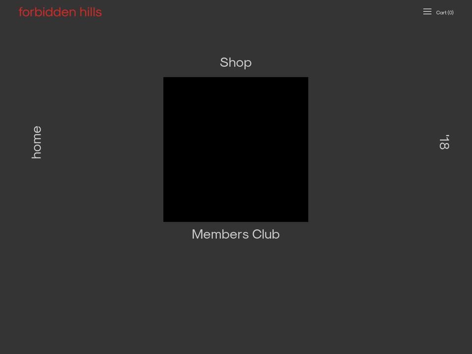 forbiddenhills.co shopify website screenshot