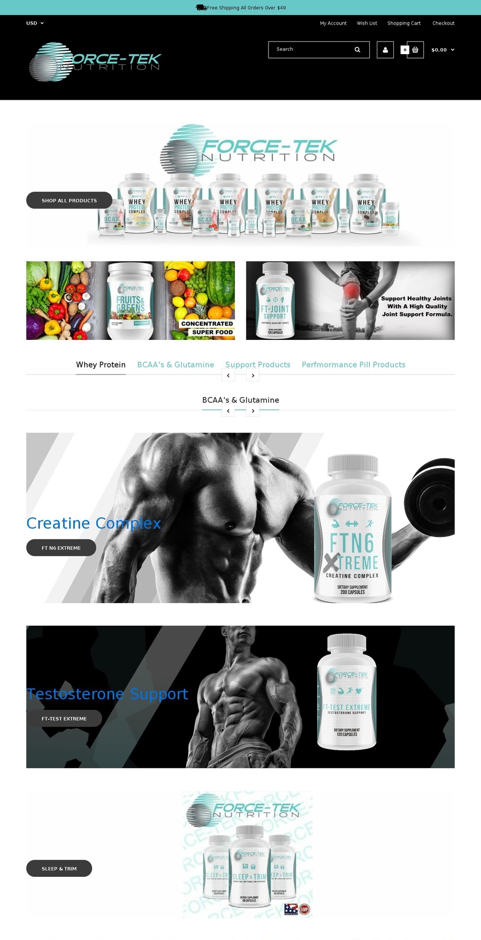 force-teknutrition.com shopify website screenshot