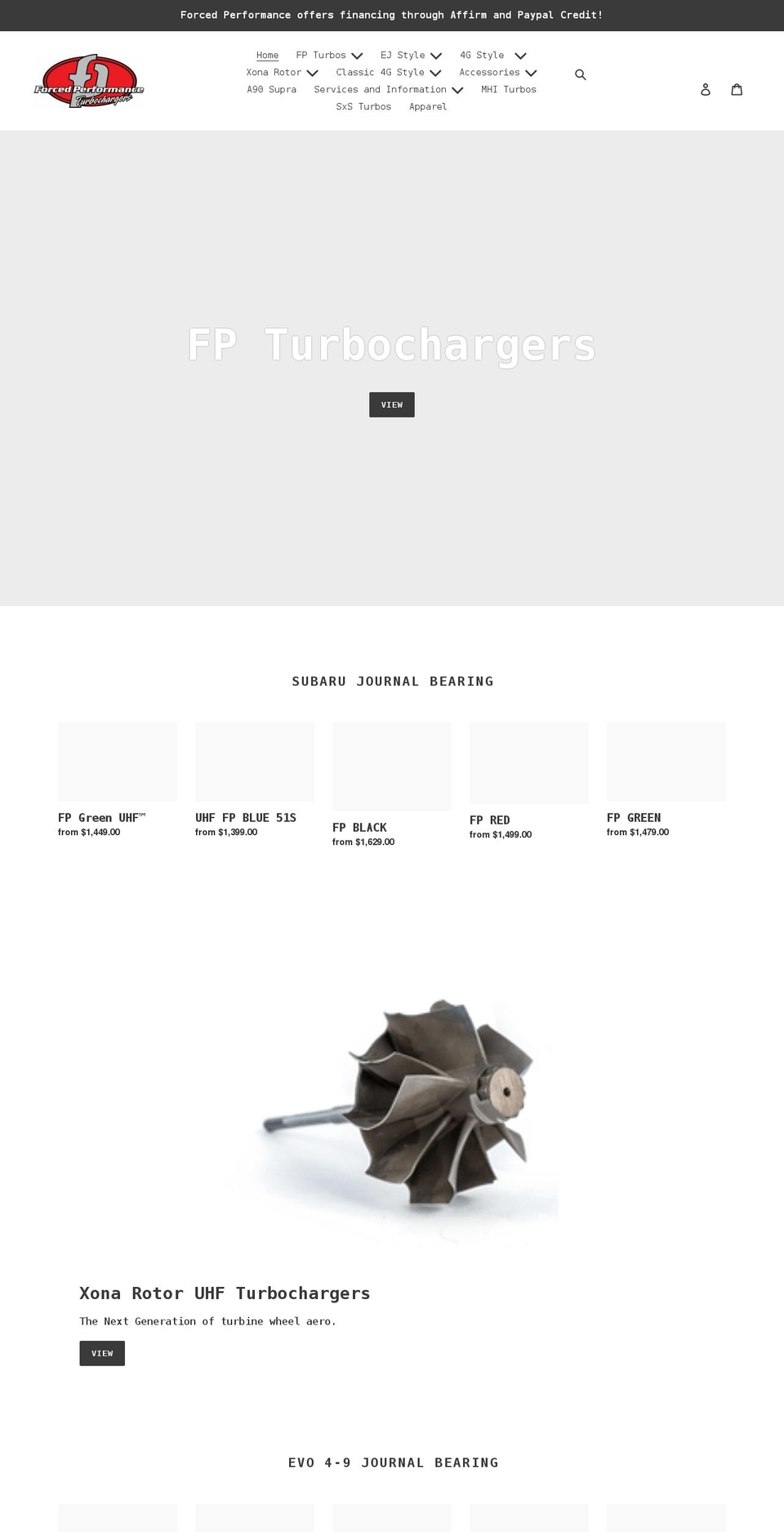 forcedperformance.shop shopify website screenshot