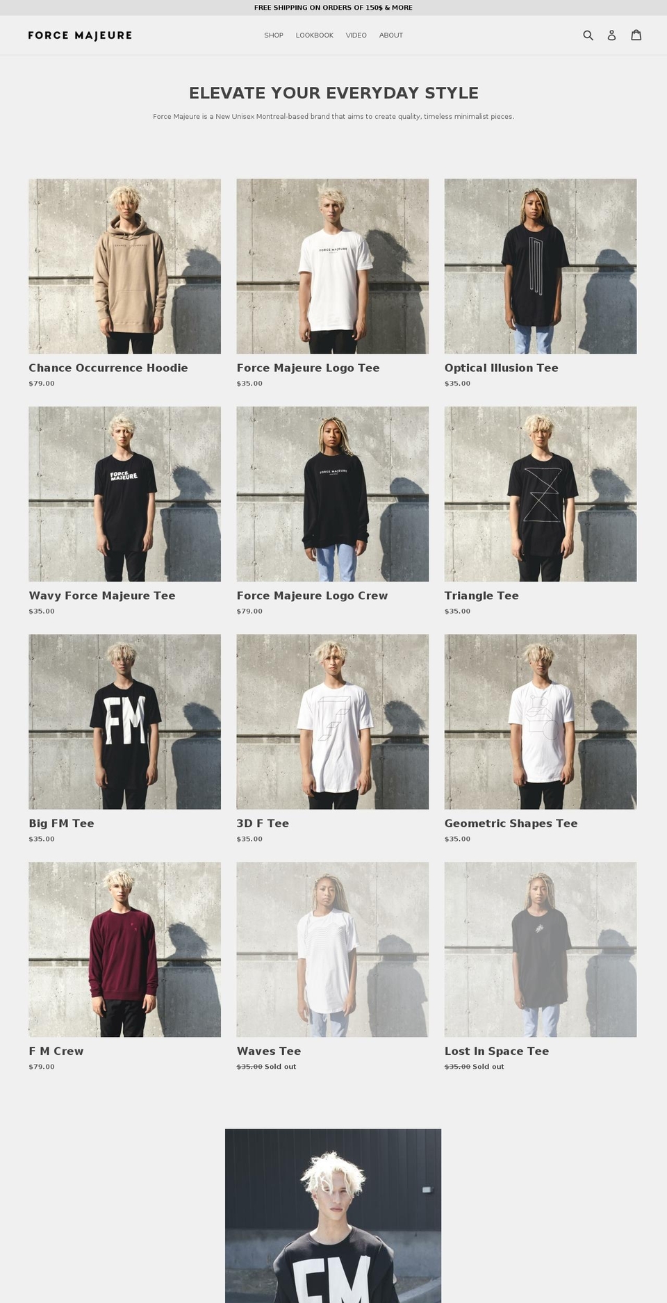 forcemajeuremtl.com — Shopify storefront screenshot