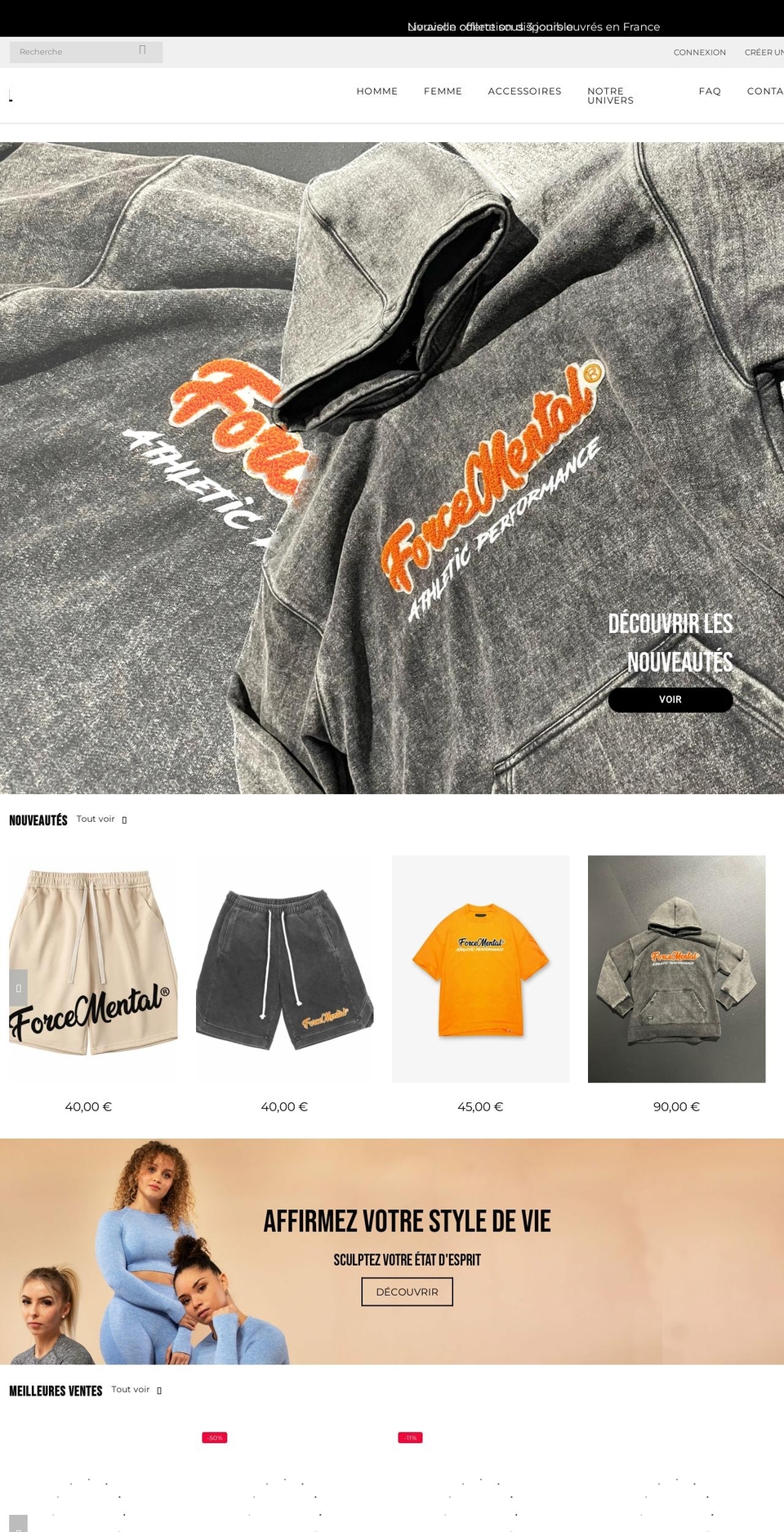 forcemental.fr shopify website screenshot