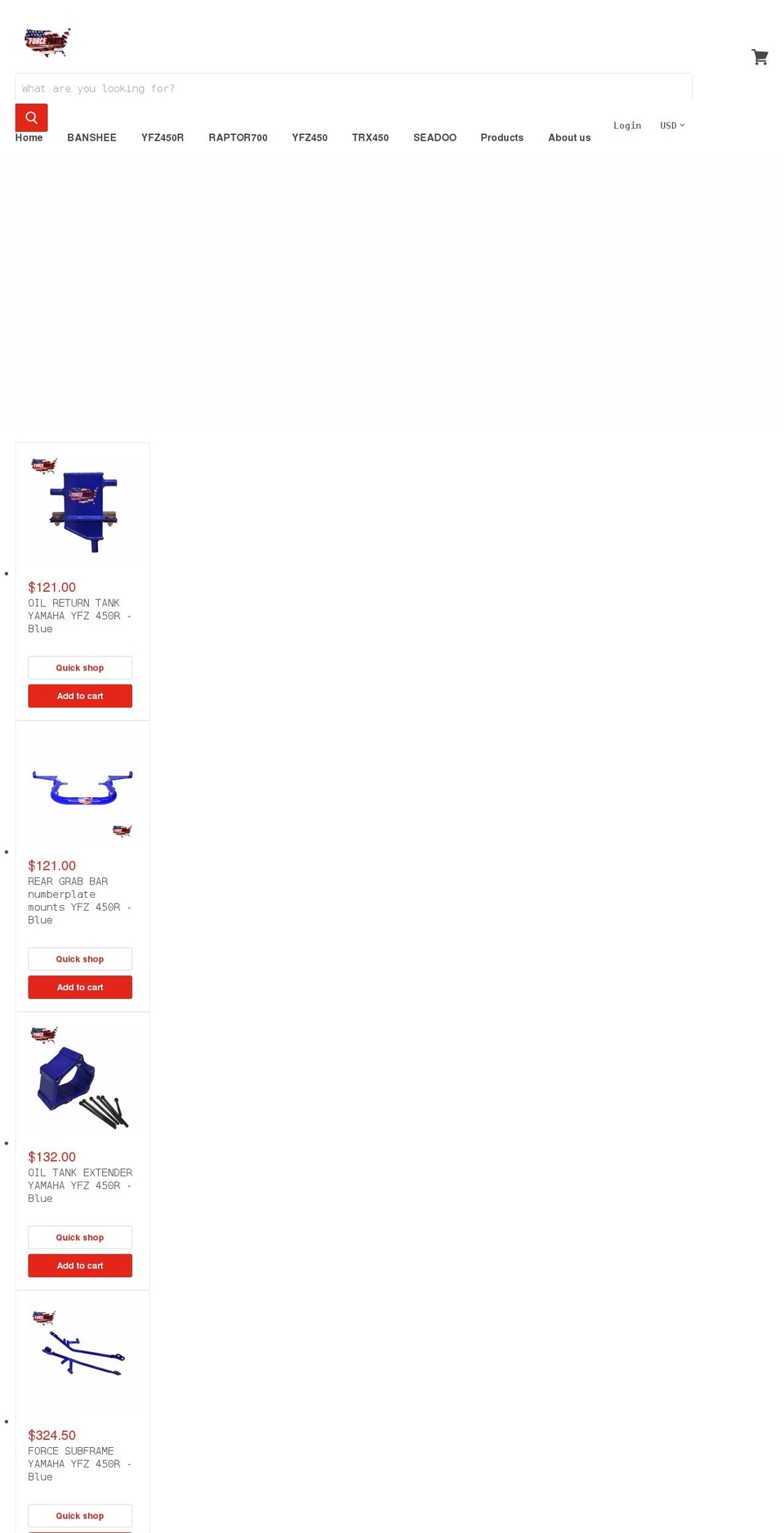 forcepartsracing.com shopify website screenshot