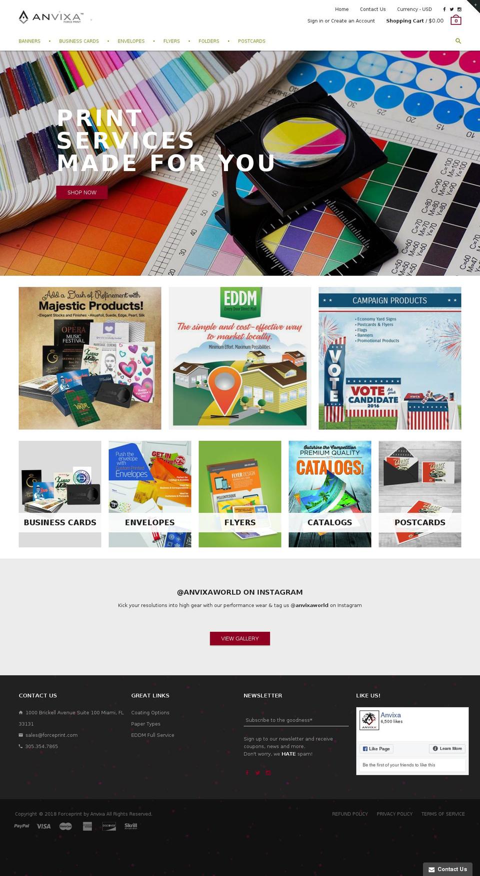 rt-material-v1-4 Shopify theme site example forceprint.com