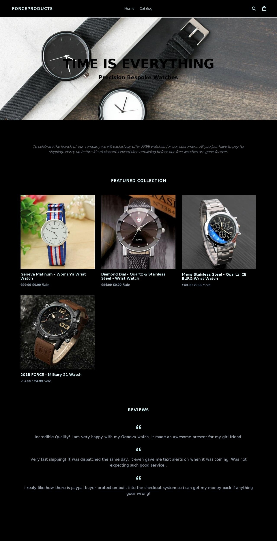 forceproducts.net shopify website screenshot