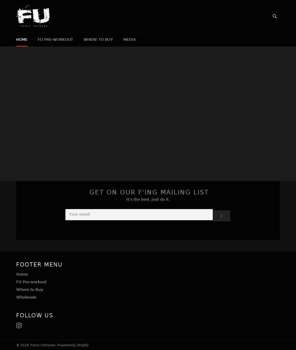 forceunknown.com — Shopify storefront screenshot