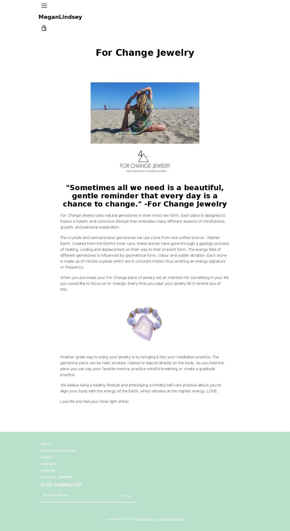 forchangejewelry.com shopify website screenshot