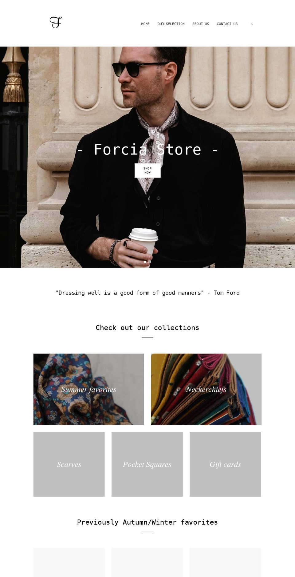 forciastore.com shopify website screenshot