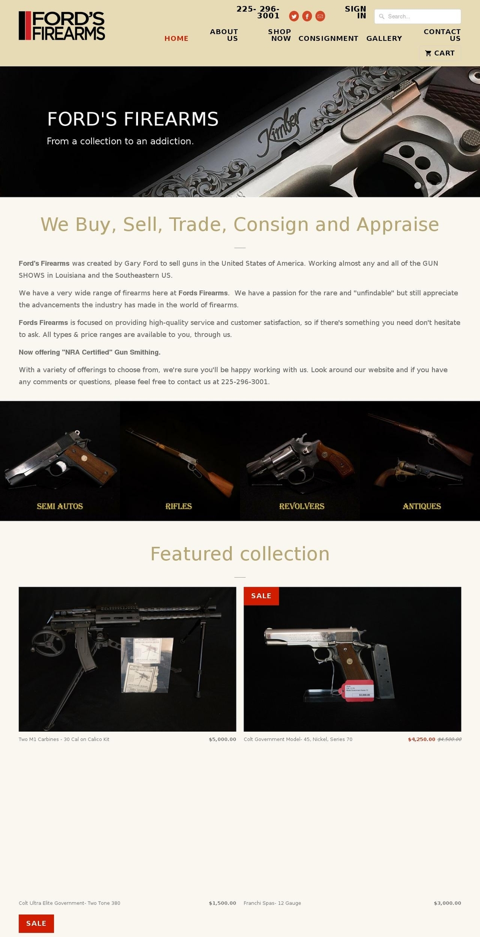 Copy of Mobilia Shopify theme site example fordsfirearms.com