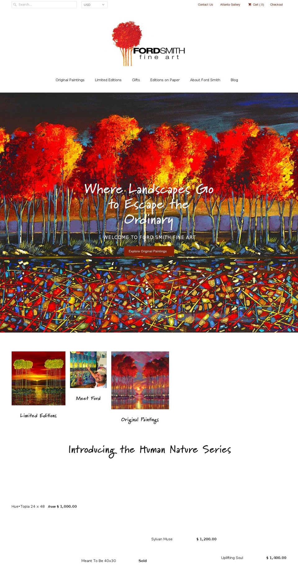 fordsmithfineart.com shopify website screenshot