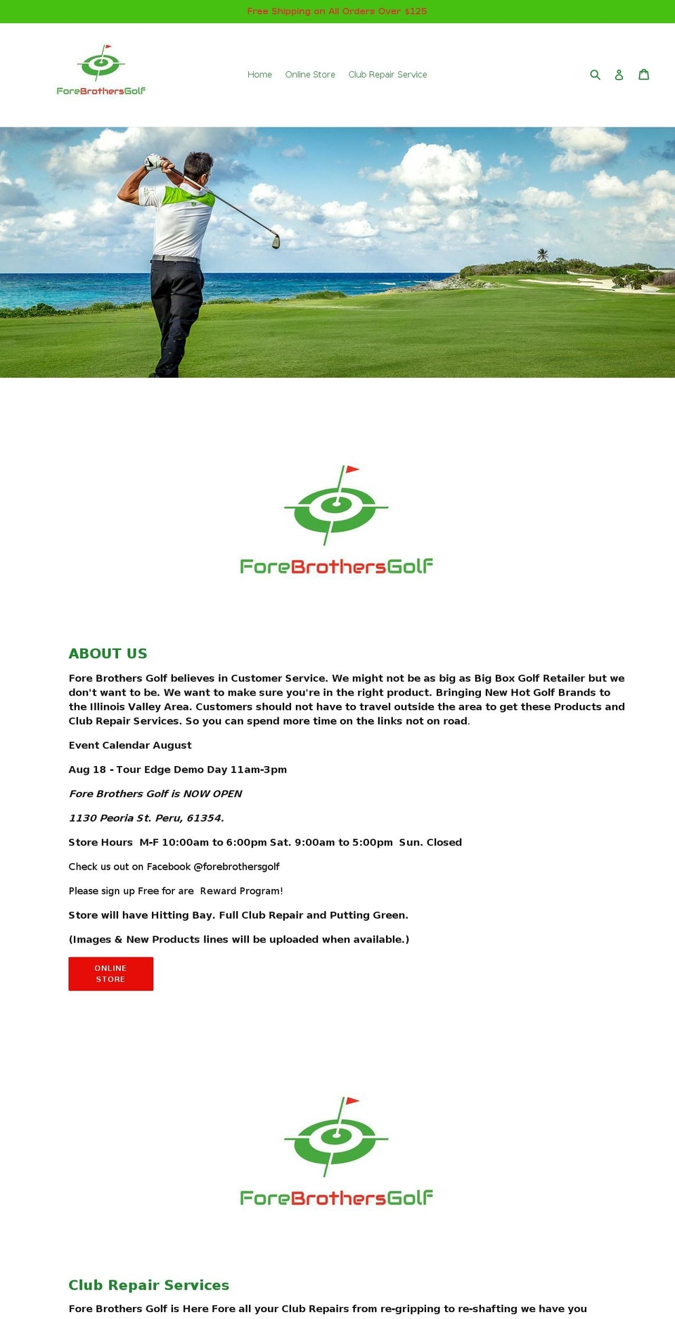 forebrothersgolf.com — Shopify storefront screenshot