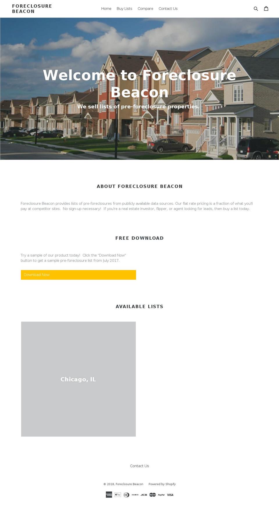 foreclosurebeacon.com — Shopify storefront screenshot