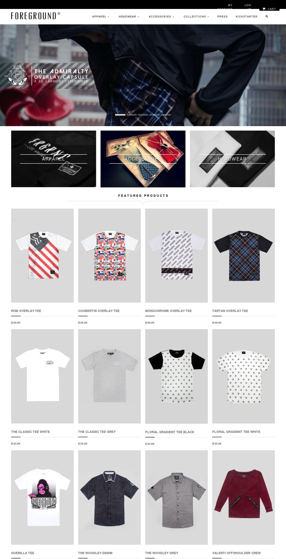 foregroundclothing.com shopify website screenshot