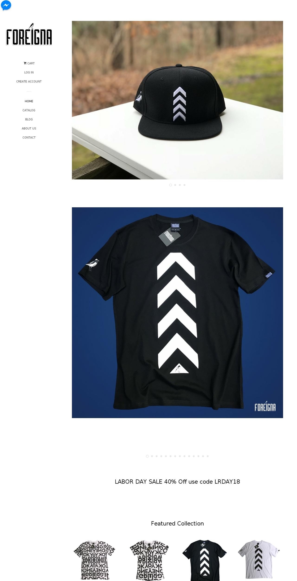 foreigna.com shopify website screenshot