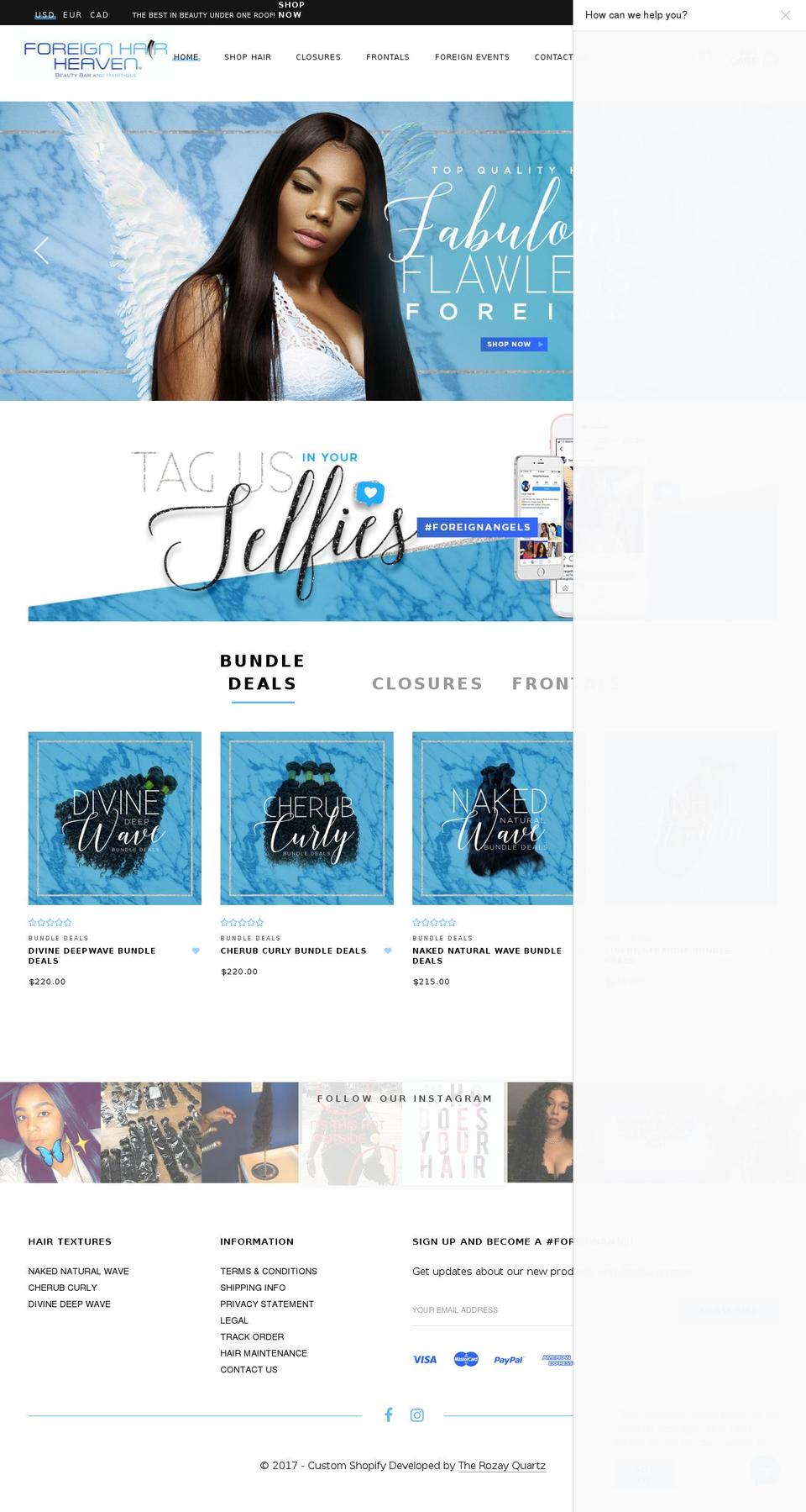 The Rozay Quartz Premium Theme - #1 Shopify theme site example foreignhairheaven.com