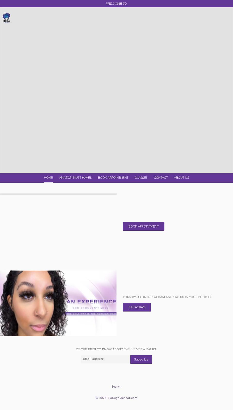 foreignlashbar.com shopify website screenshot
