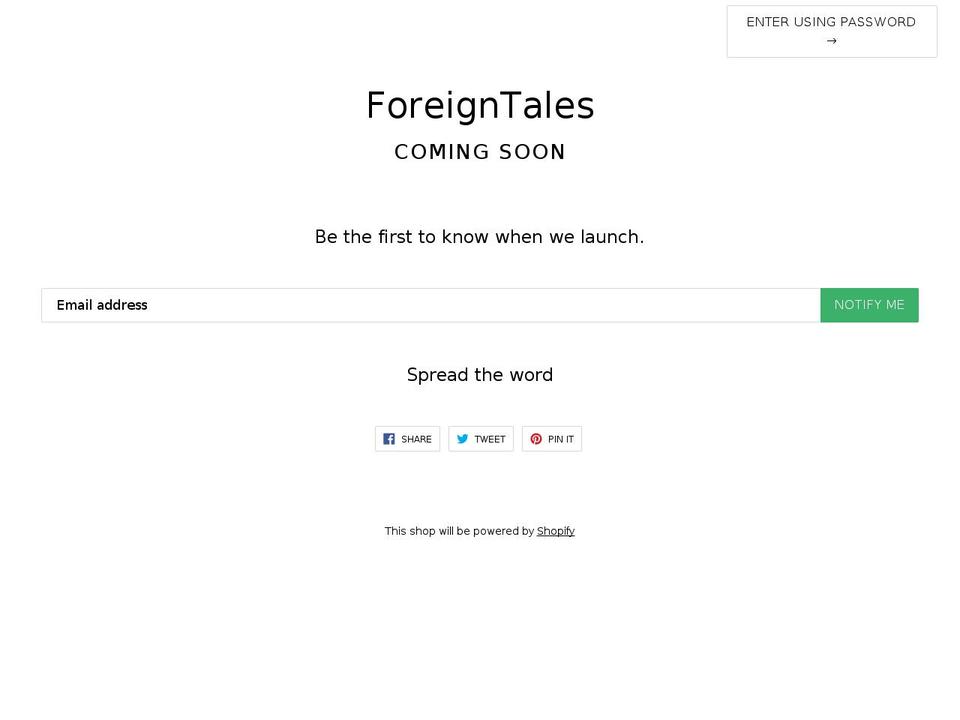 foreigntales.com — Shopify storefront screenshot