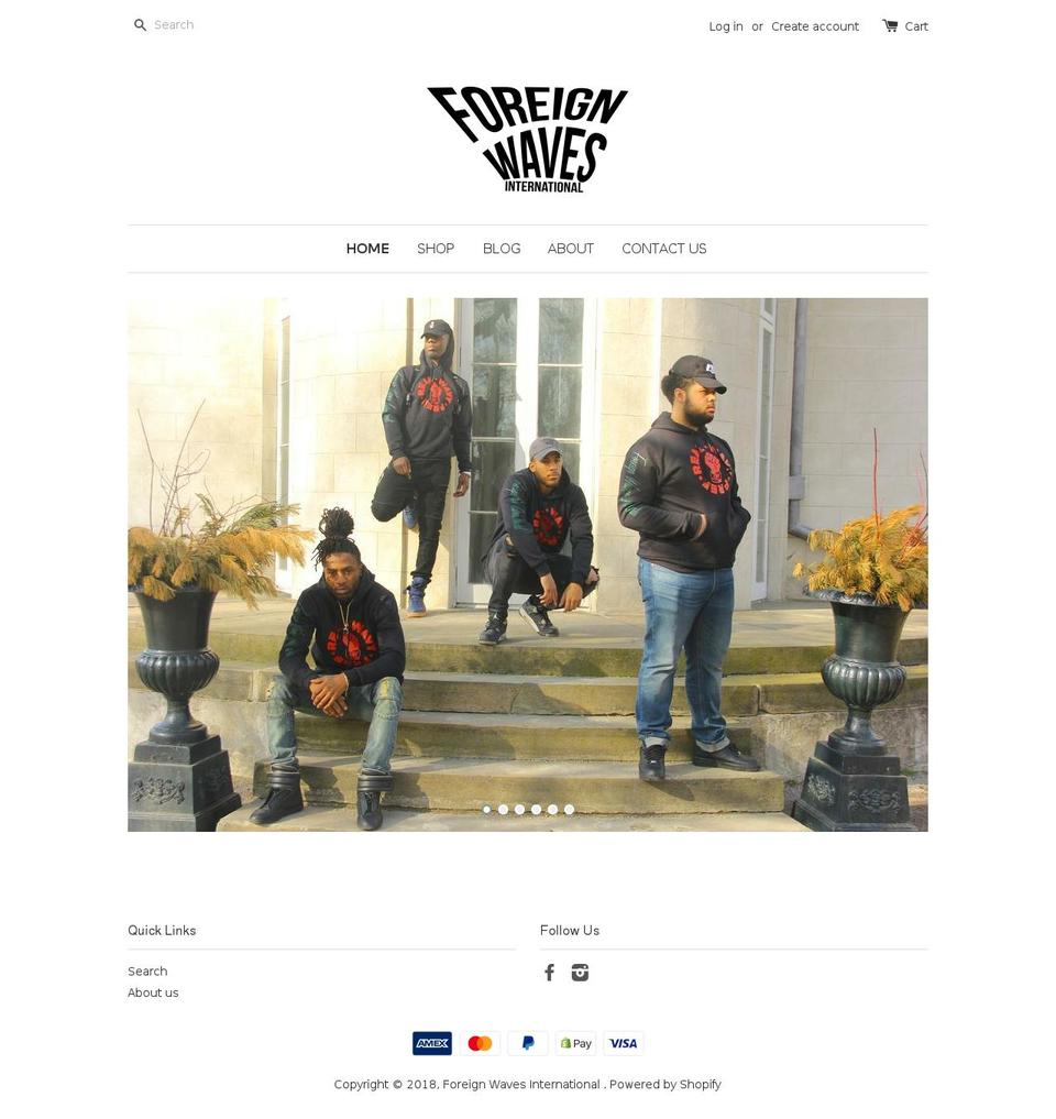 foreignwavesintl.com — Shopify storefront screenshot