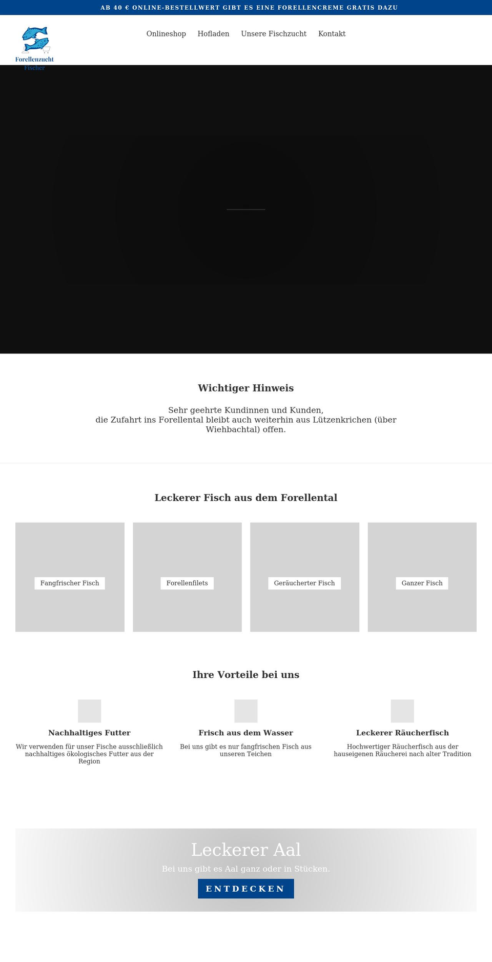 forellenzucht-fischer.de shopify website screenshot