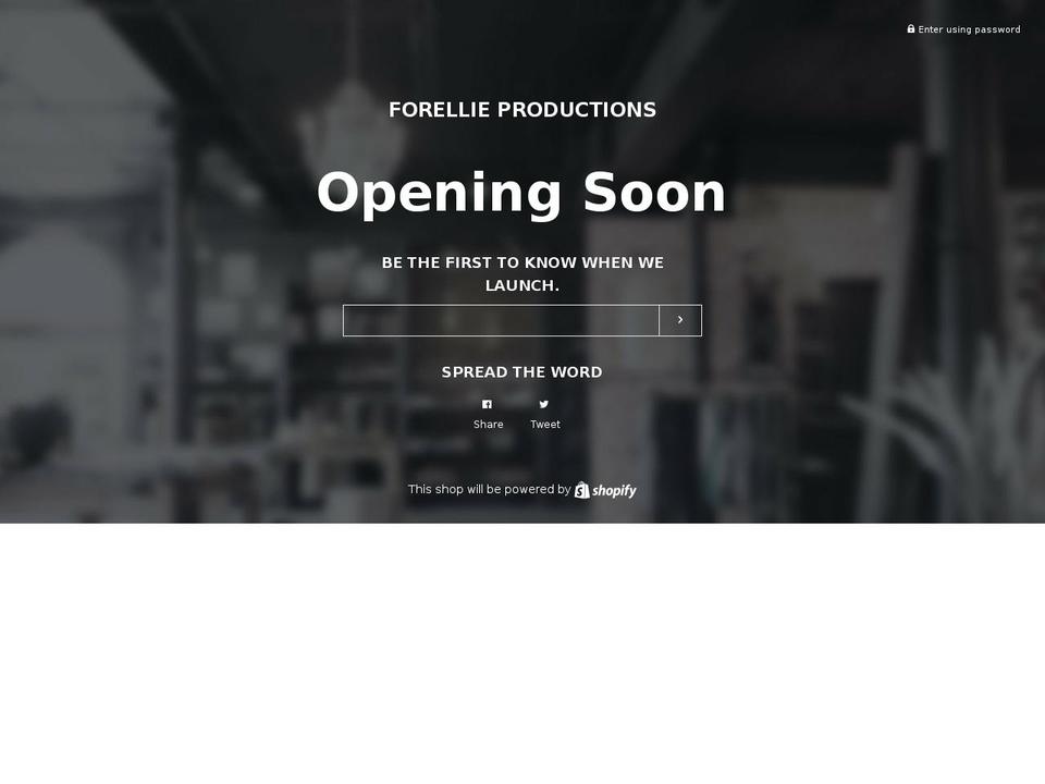 forellieproductions.com — Shopify storefront screenshot