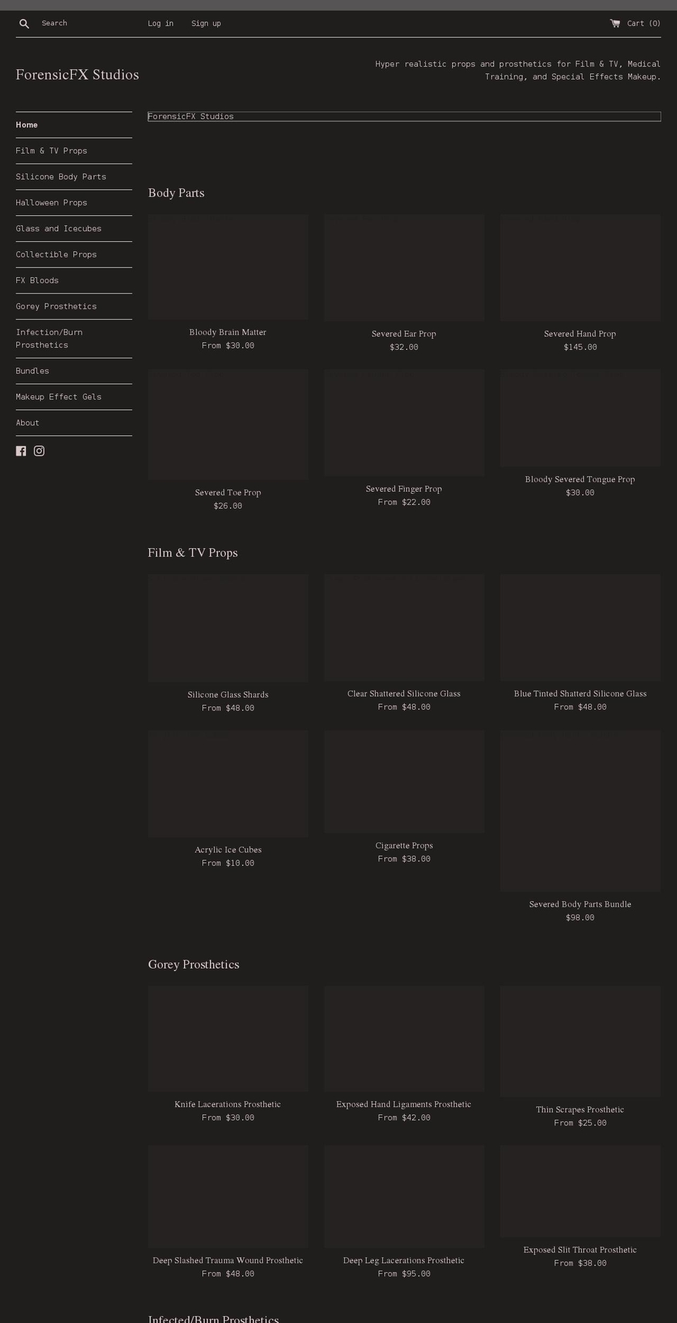 forensicfxstudios.com shopify website screenshot