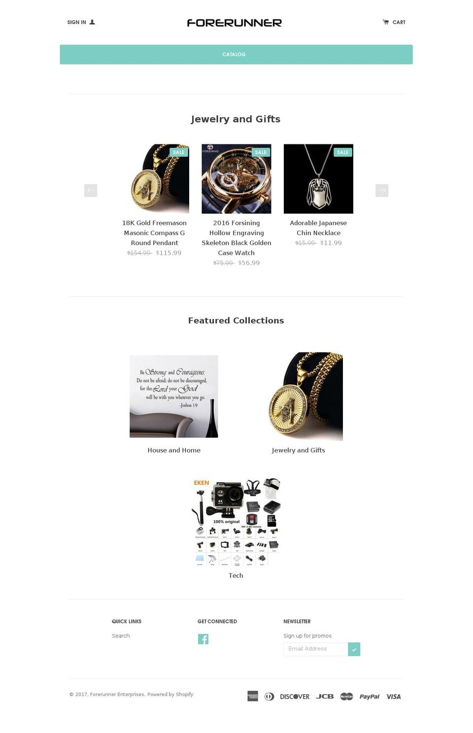 forerunnerenterprises.com shopify website screenshot