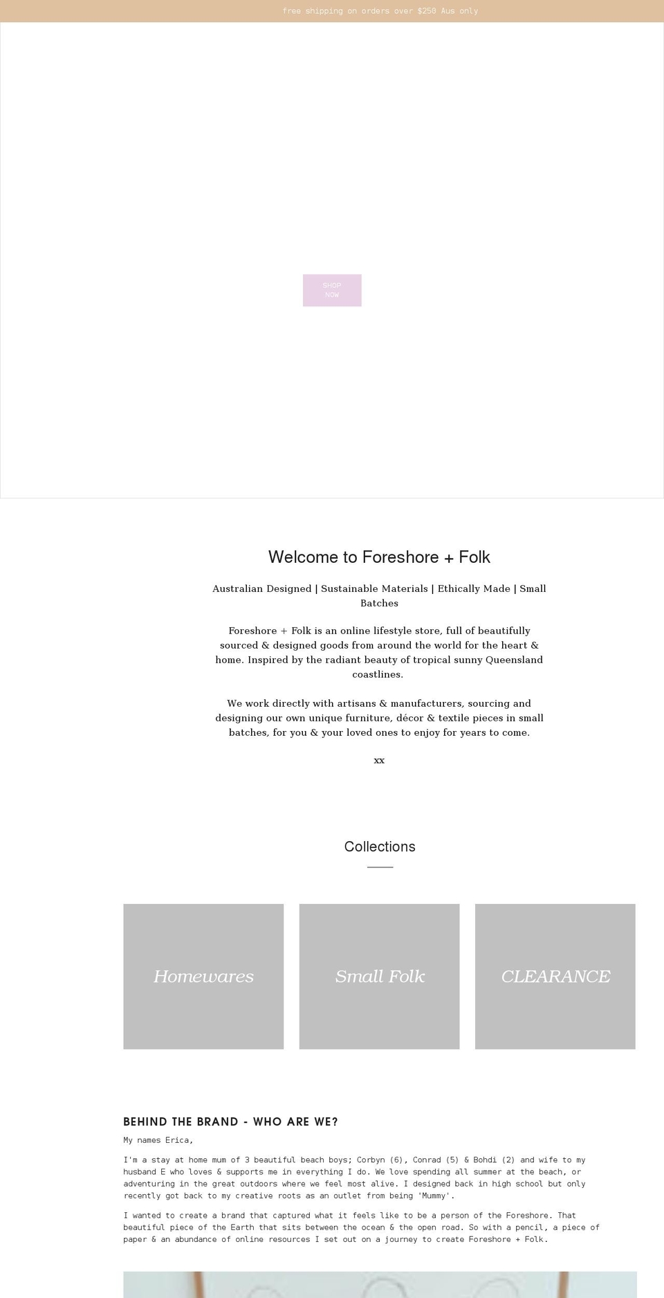 foreshorefolk.com shopify website screenshot