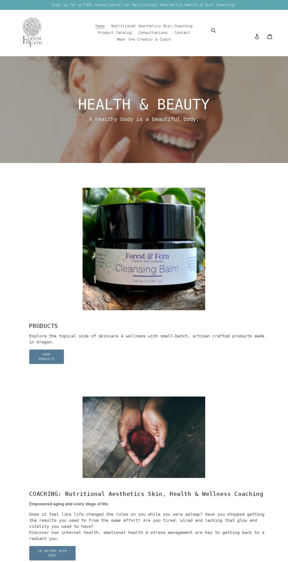 forest-fern.com shopify website screenshot