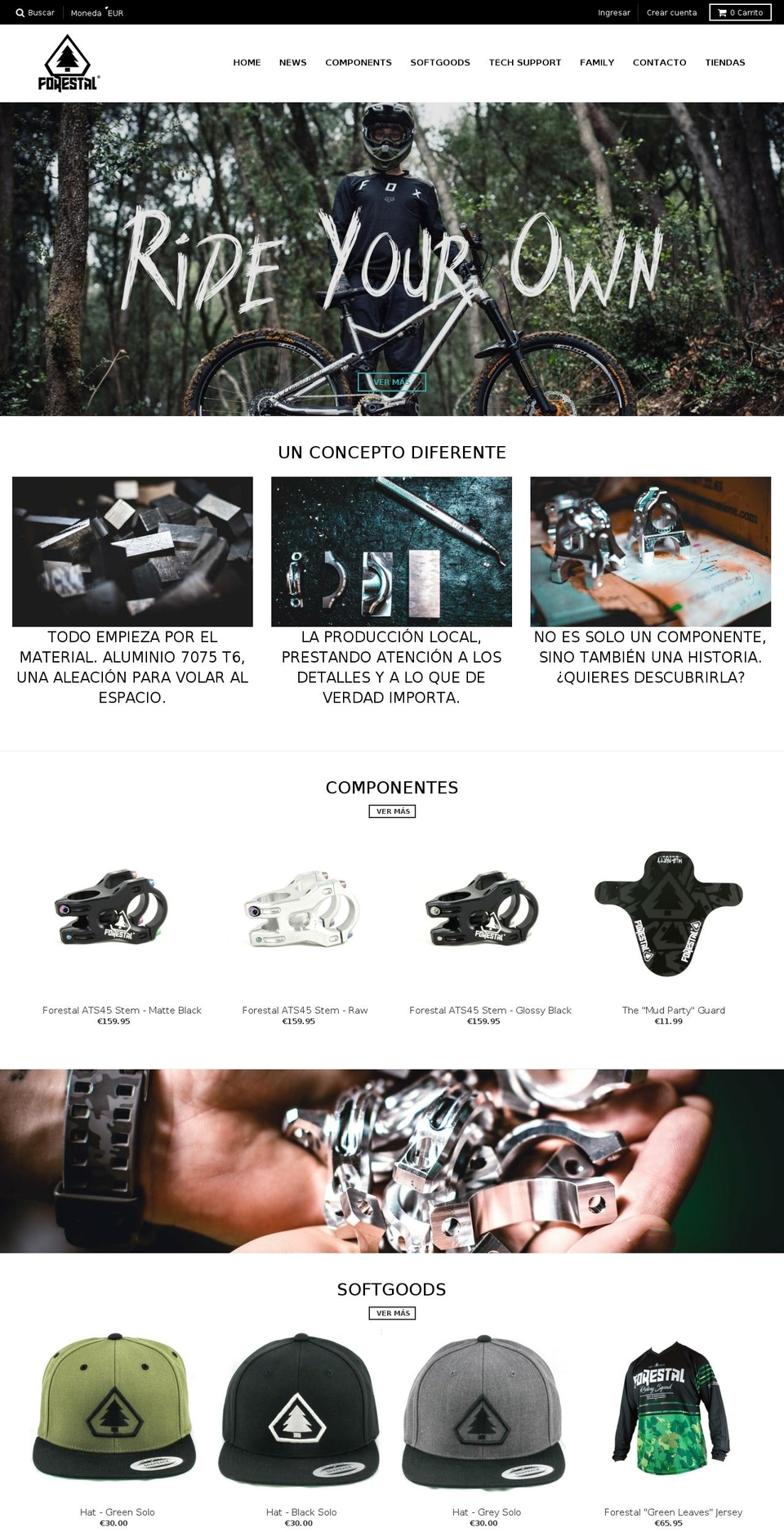 forestalbike.com shopify website screenshot