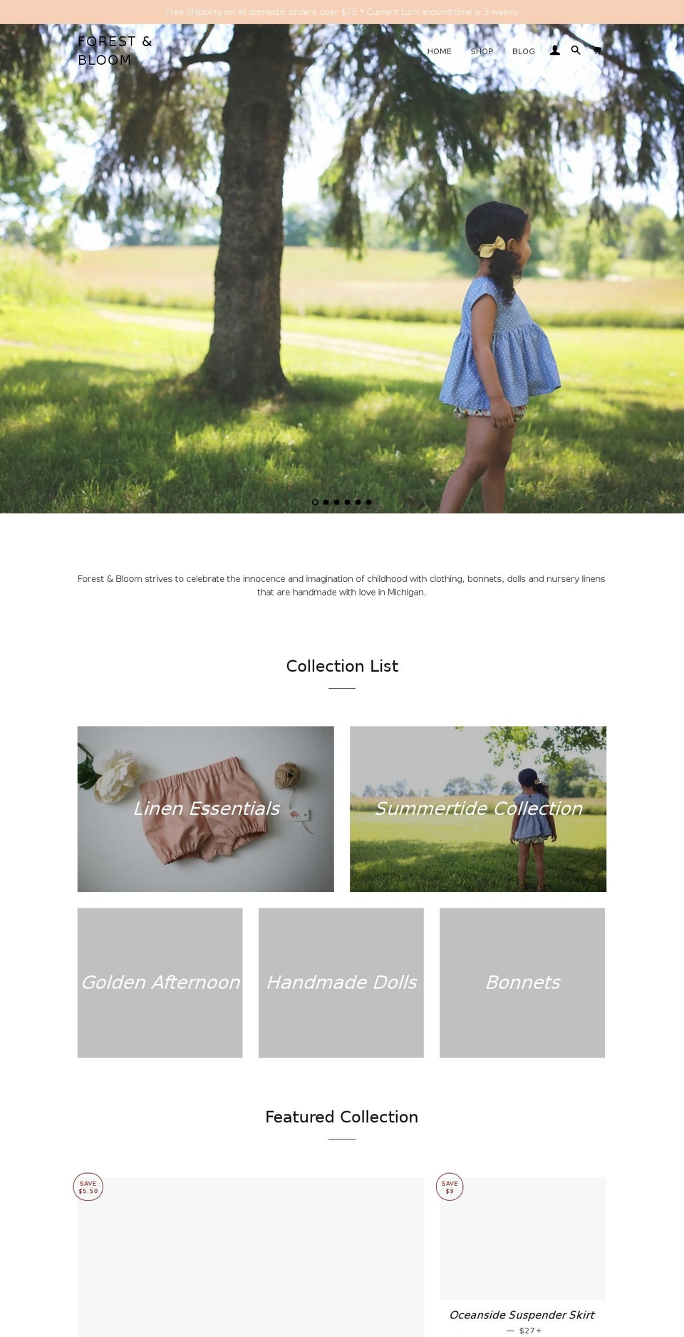 forestandbloom.com — Shopify storefront screenshot