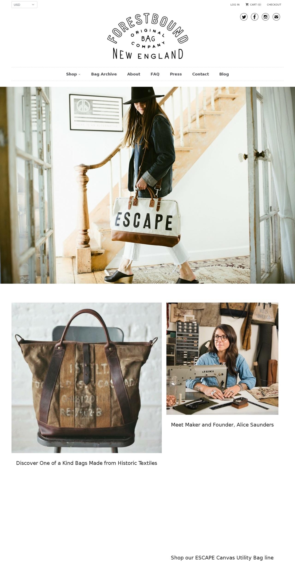 forestbound.com shopify website screenshot