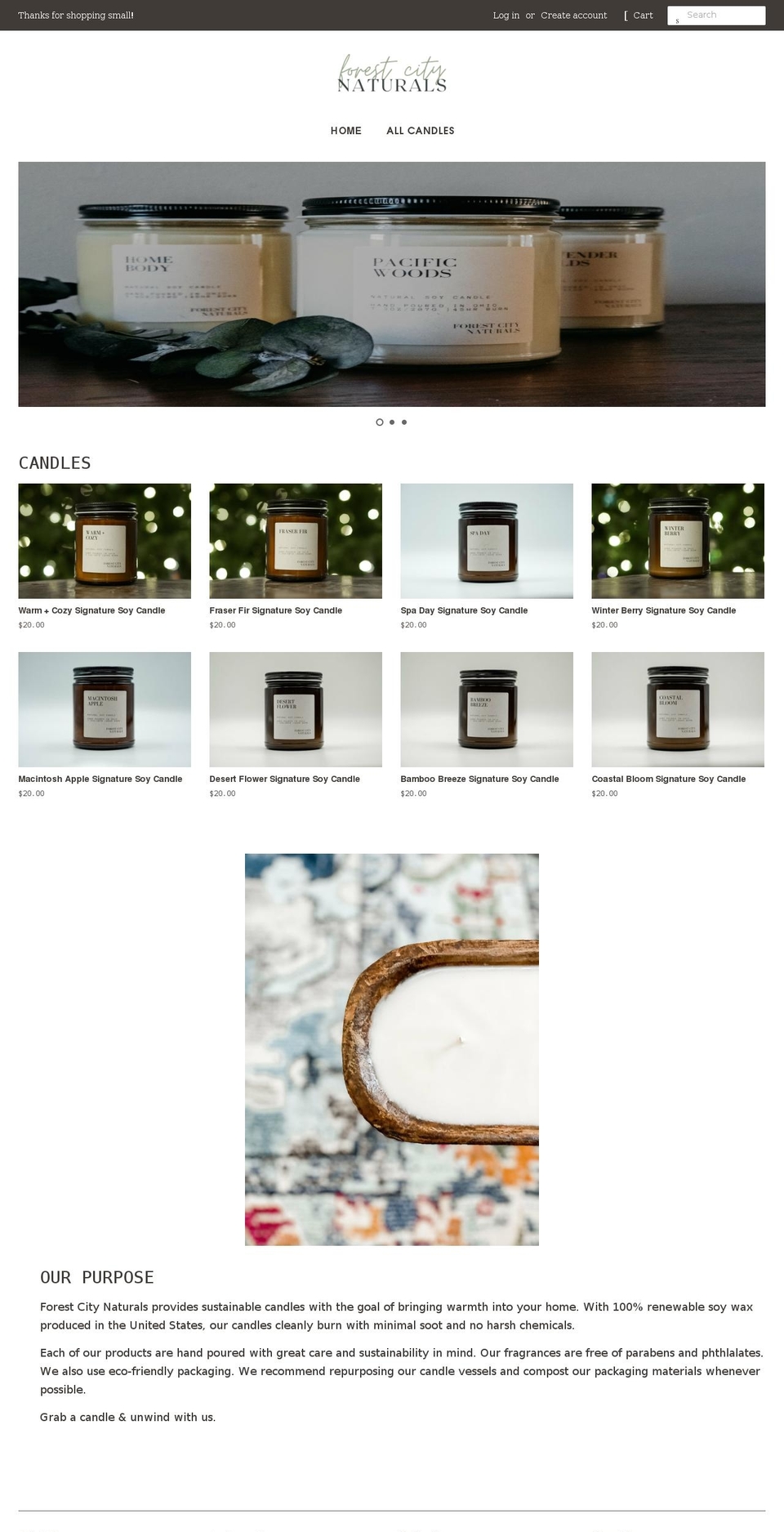 forestcitynaturals.com shopify website screenshot