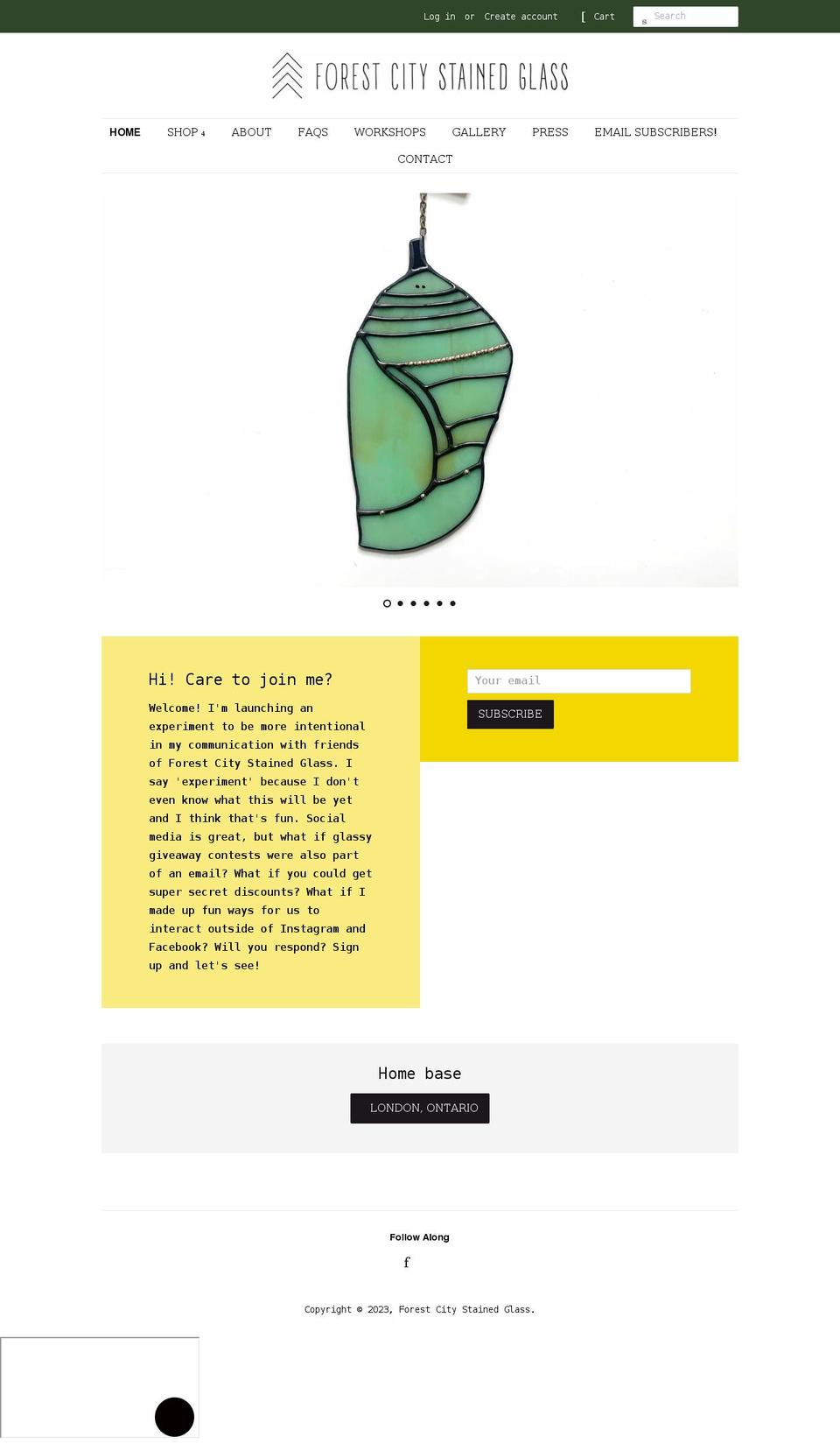 forestcitystainedglass.com shopify website screenshot