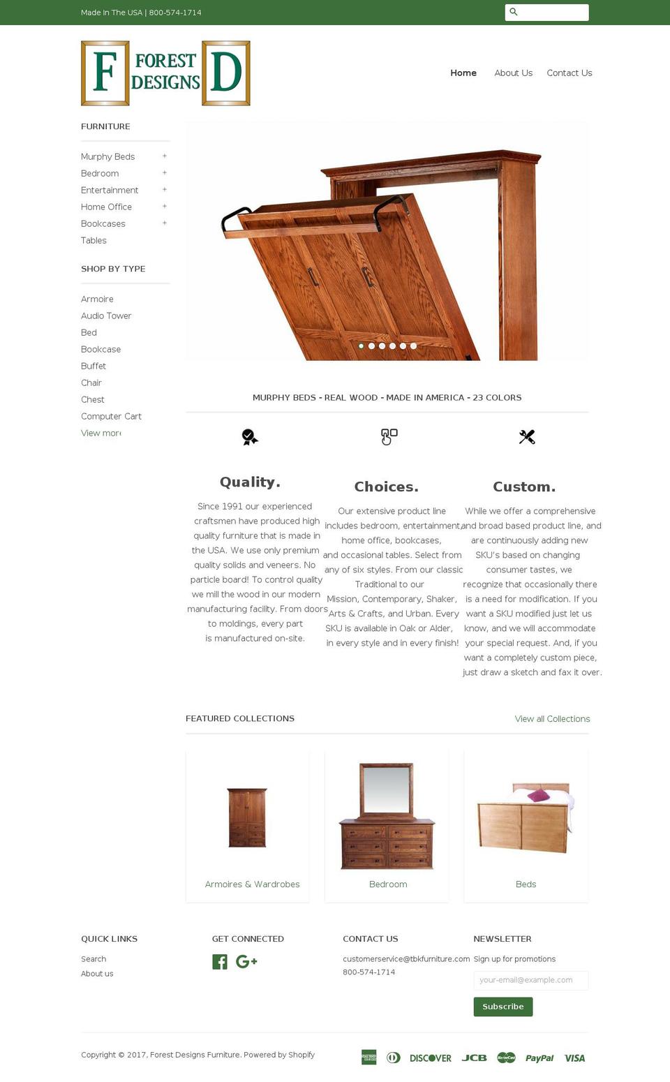 forestdesignsfurniture.com shopify website screenshot