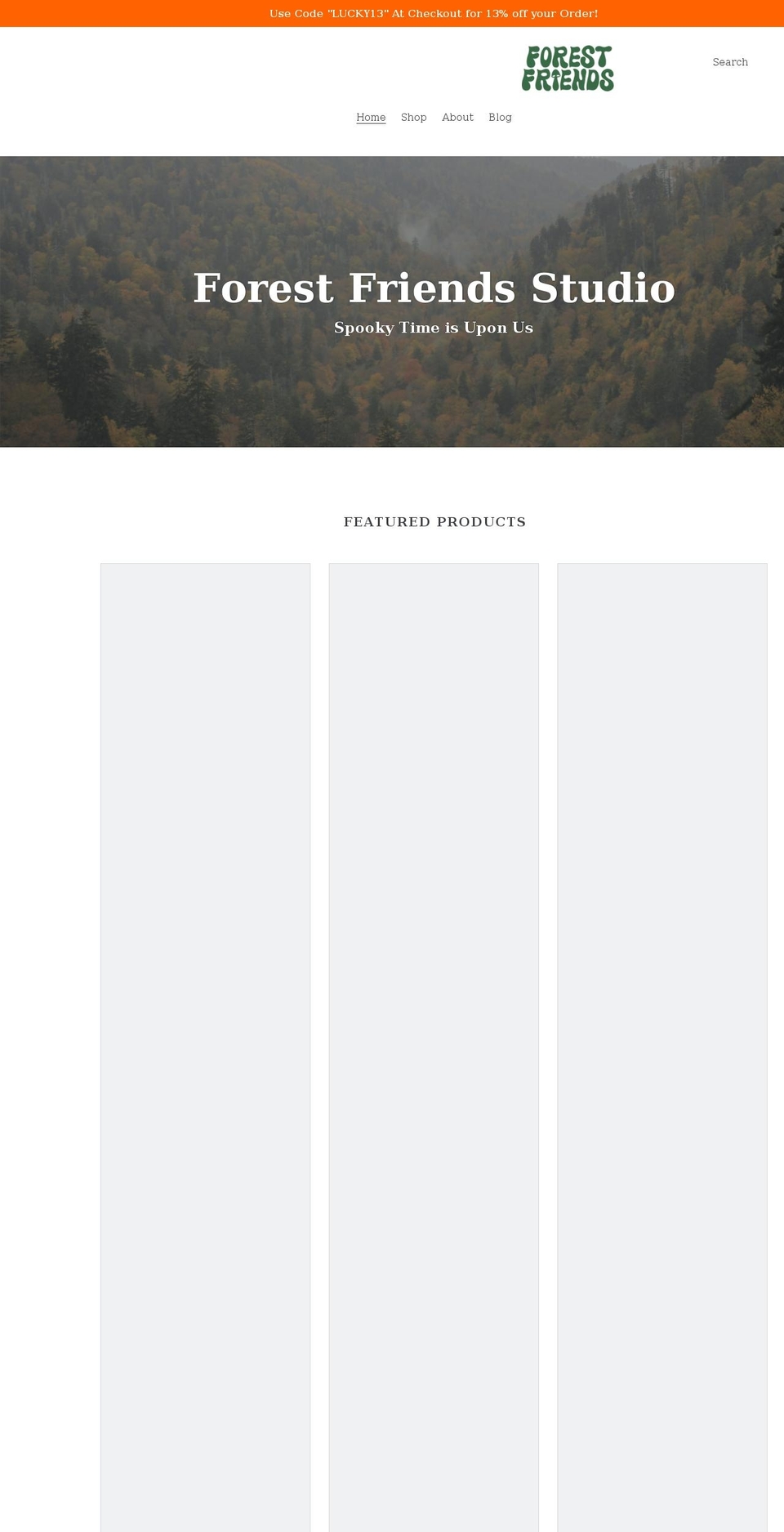 forestfriendsstudio.com shopify website screenshot