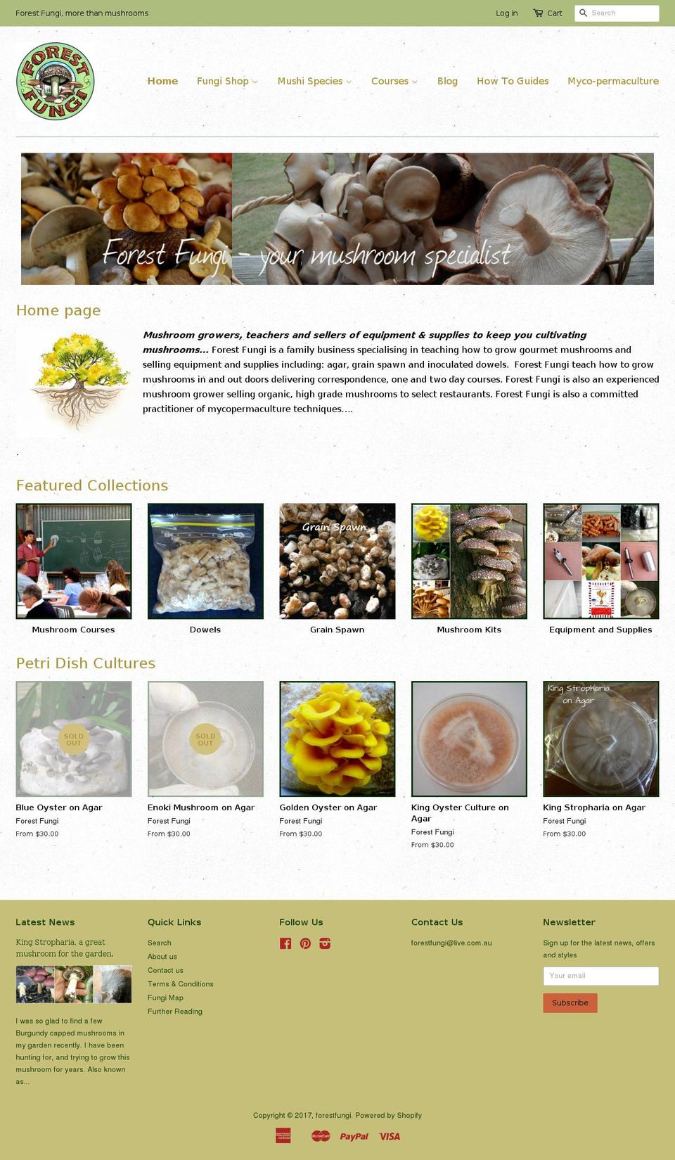 Editions Shopify theme site example forestfungi.com.au