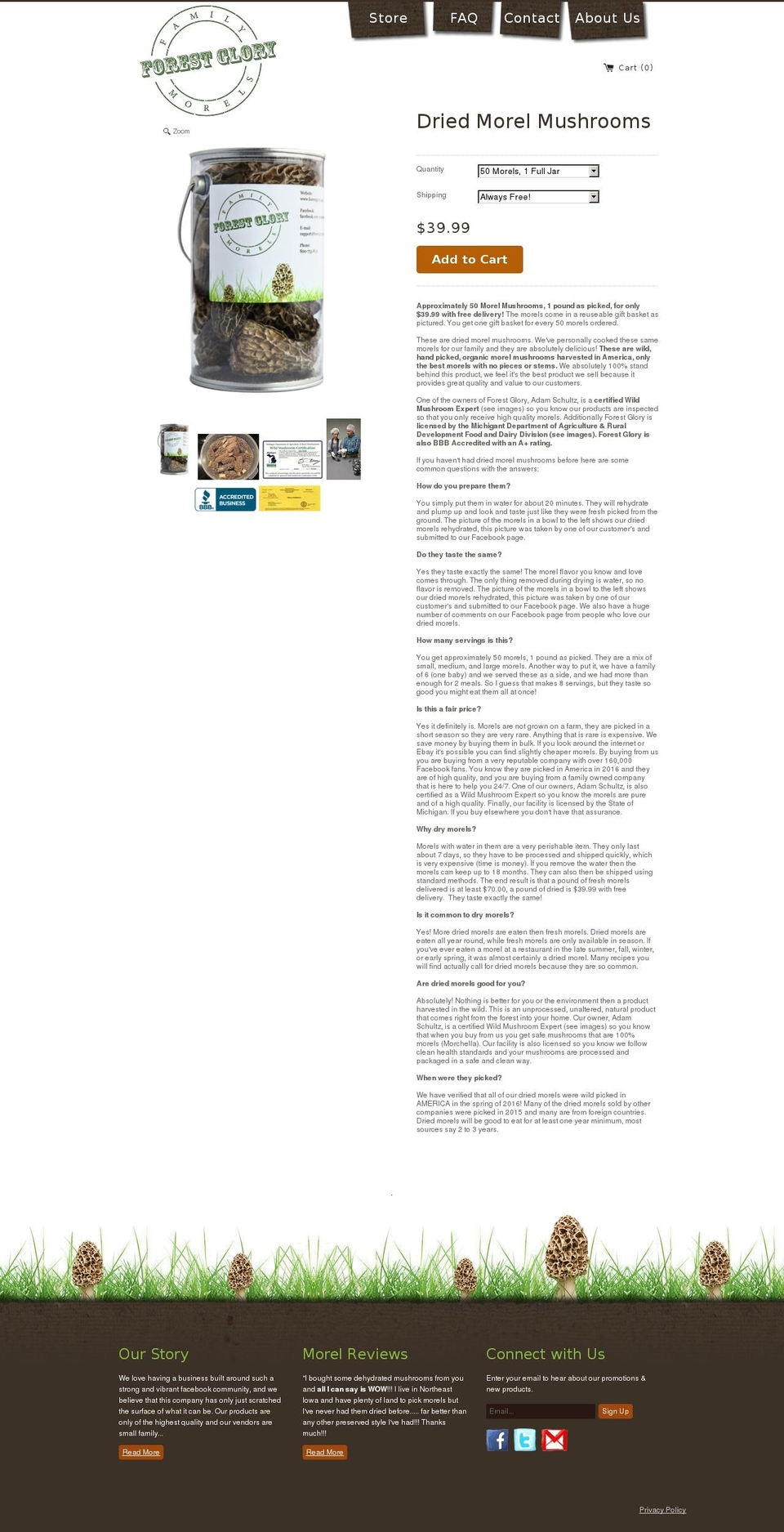 forestglory.com shopify website screenshot