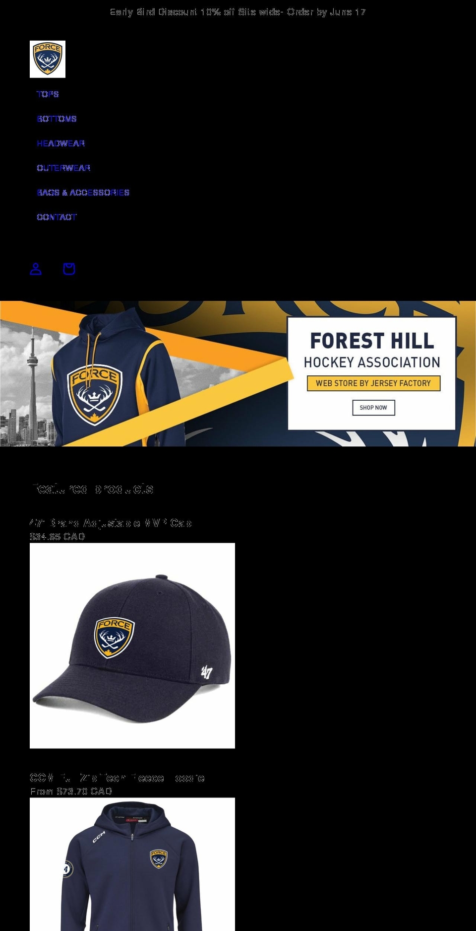 foresthillforce.com shopify website screenshot