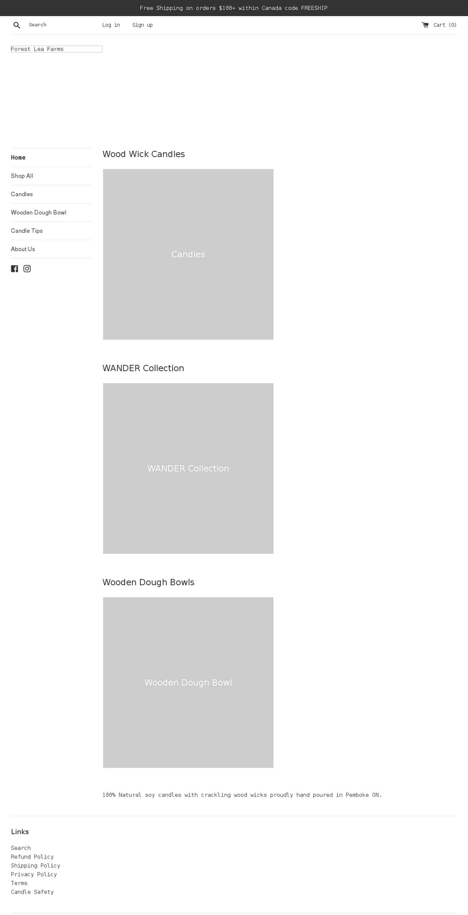 forestleafarms.com shopify website screenshot
