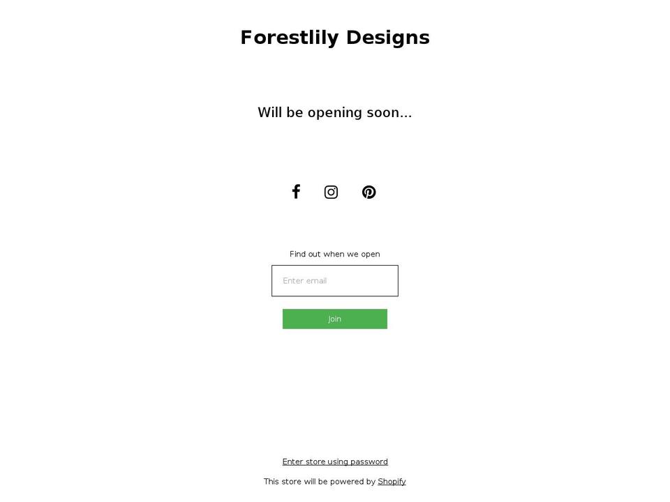 forestlilydesigns.com — Shopify storefront screenshot