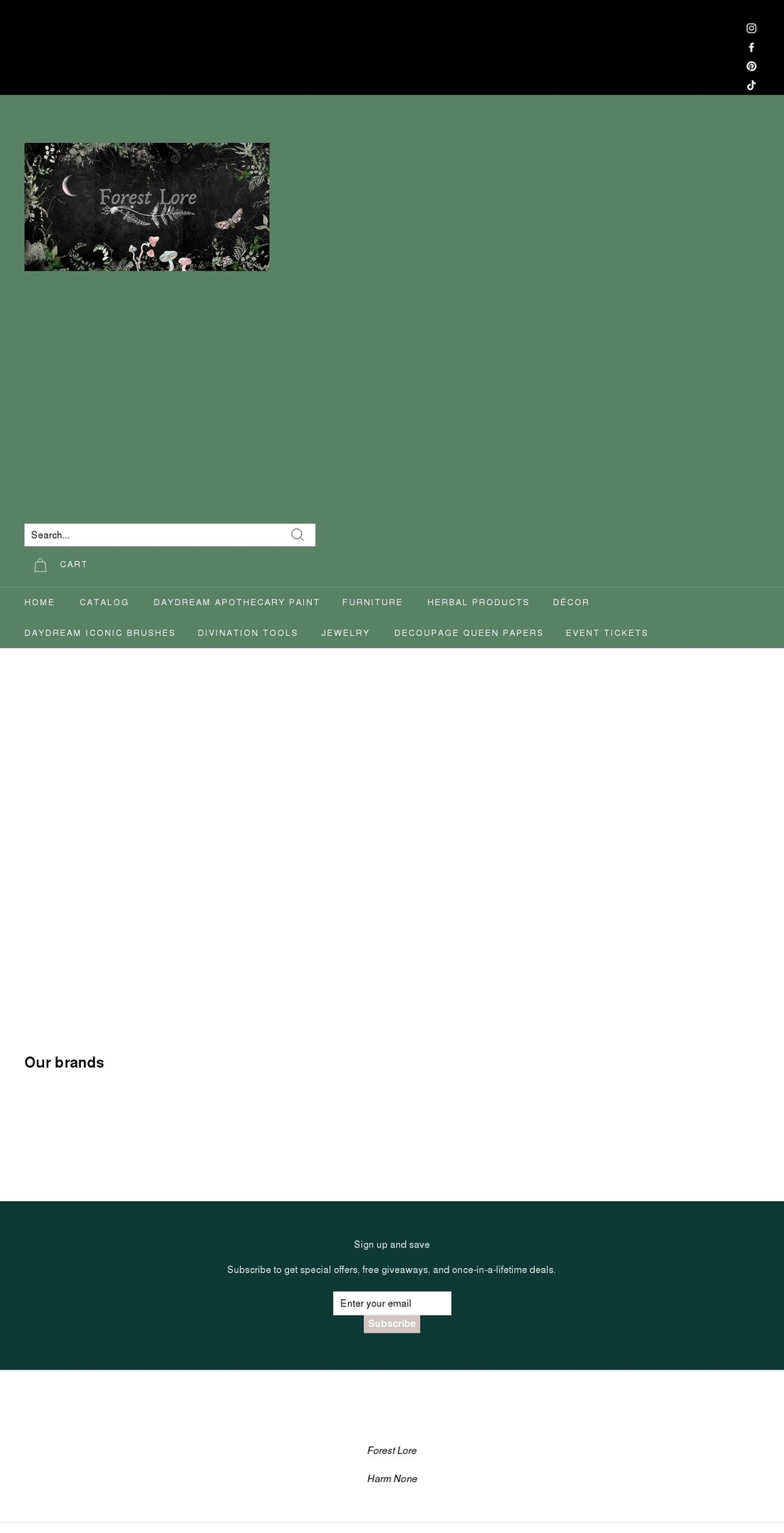 forestloredesigns.com shopify website screenshot