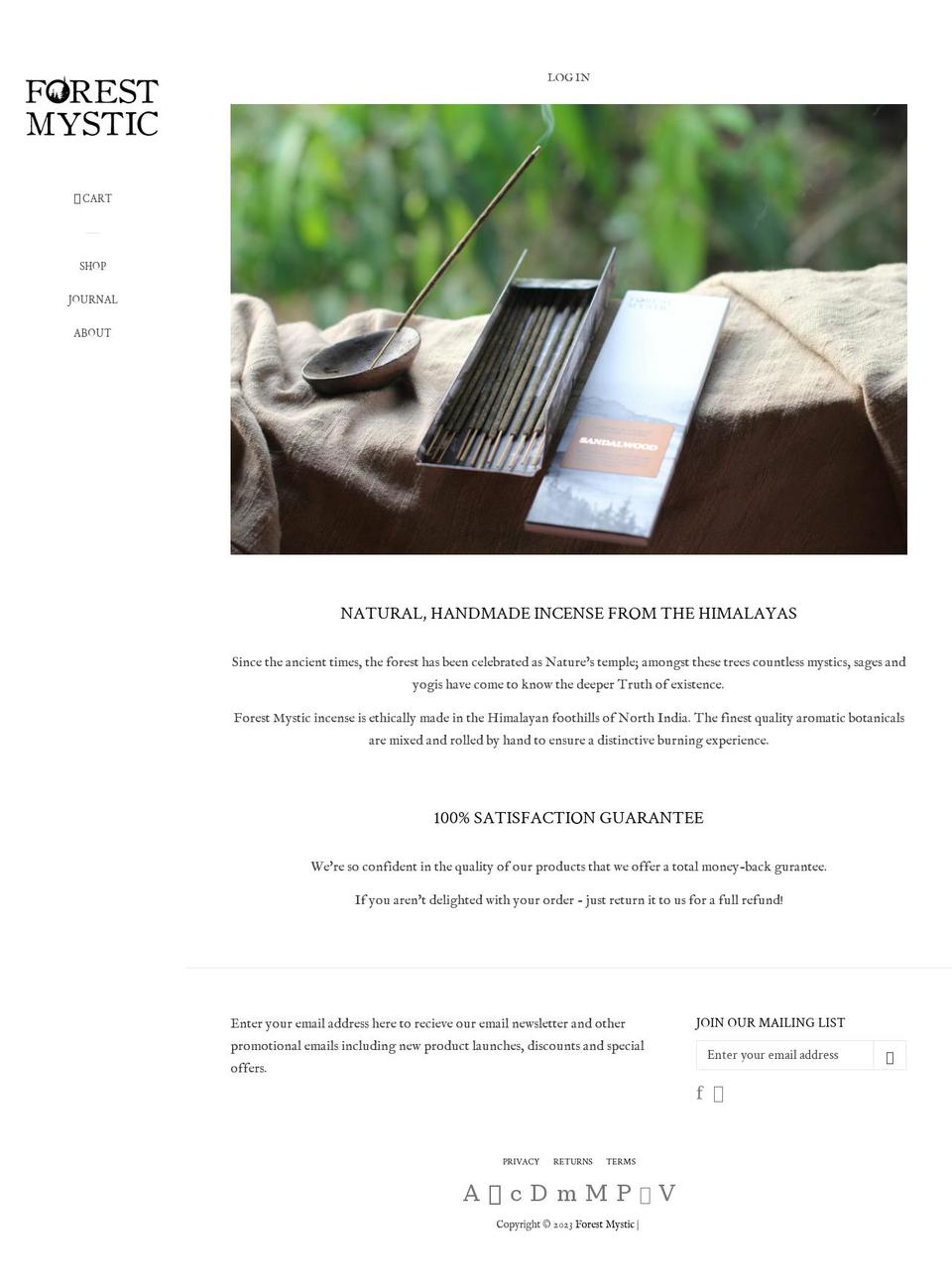 forestmystic.co.uk shopify website screenshot