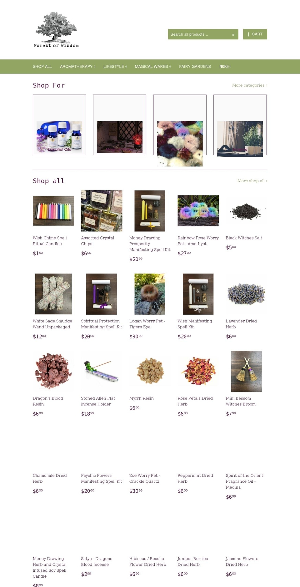 forestofwisdom.com.au shopify website screenshot
