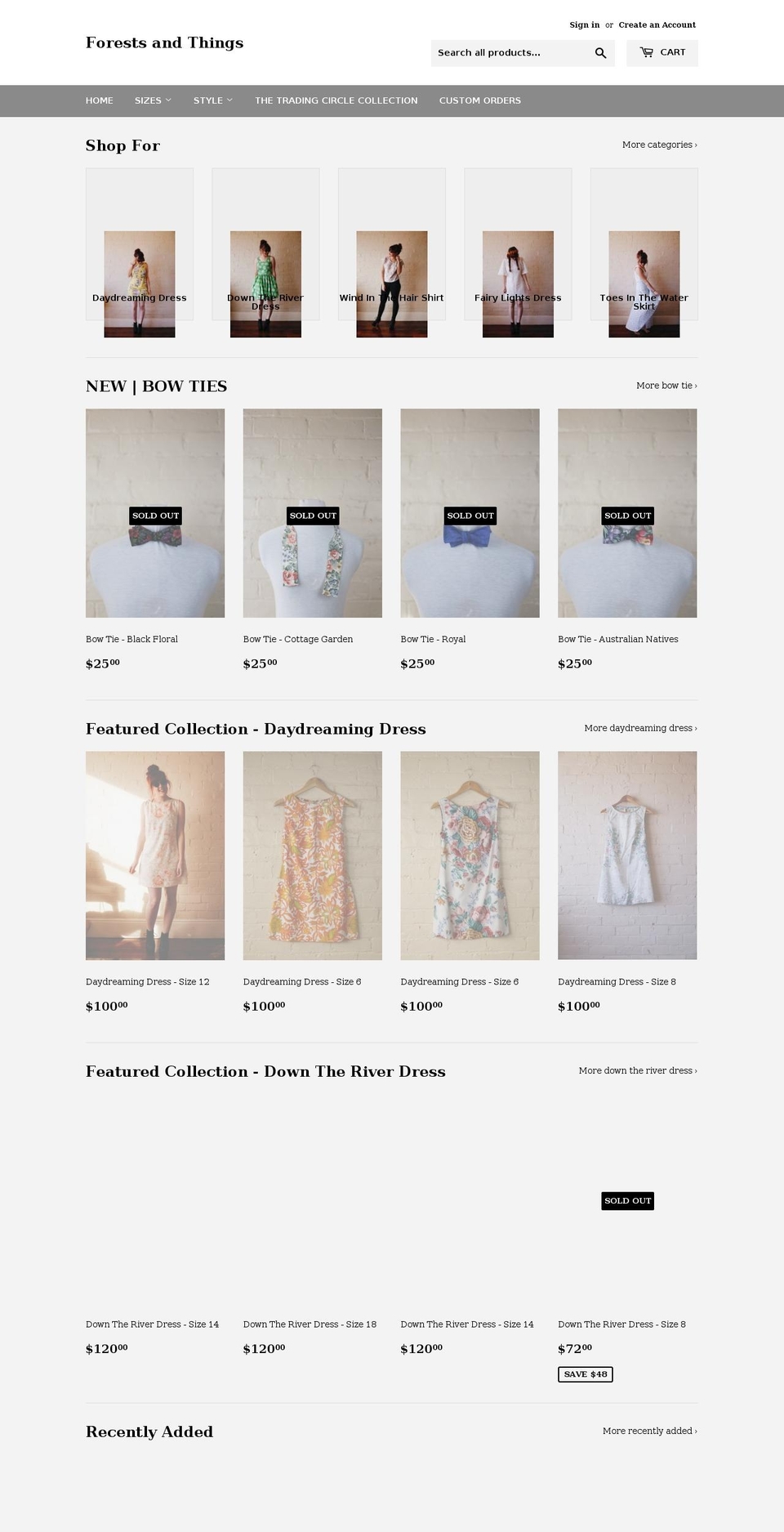 forestsandthings.com shopify website screenshot