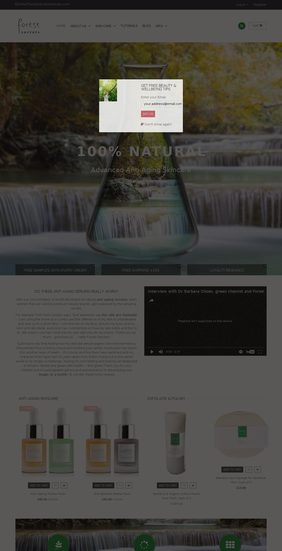 Rt is working rt-queen-v1-0-5 Shopify theme site example forestsecretskincare.com
