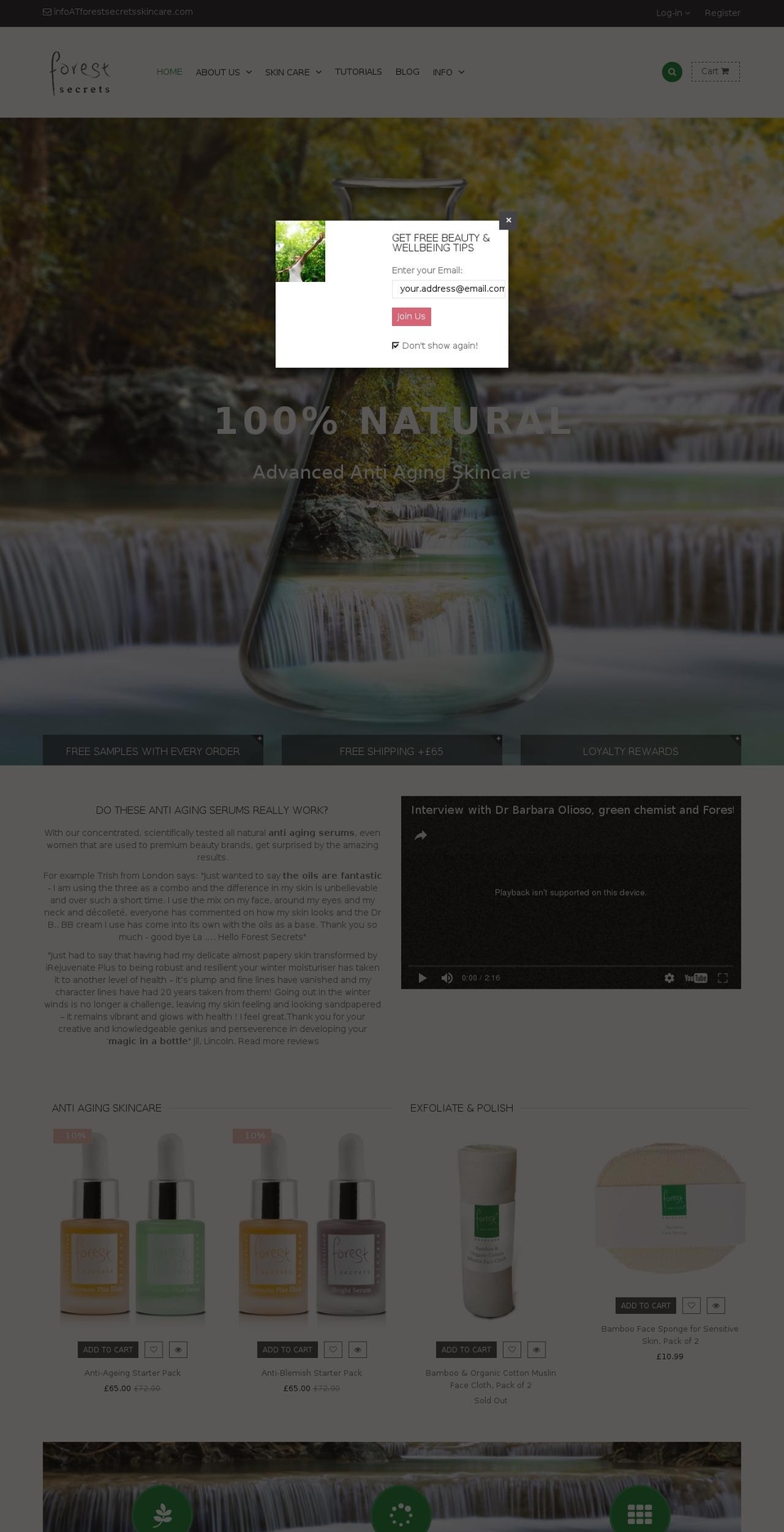 Rt is working rt-queen-v1-0-5 Shopify theme site example forestsecretsskincare.com