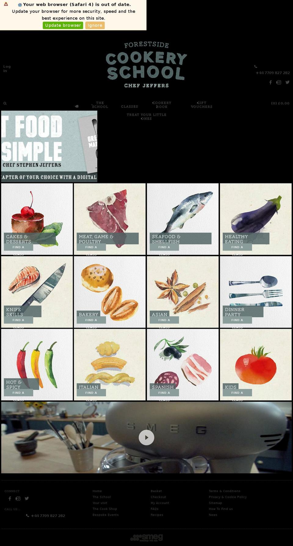 forestsidecookeryschool.com shopify website screenshot