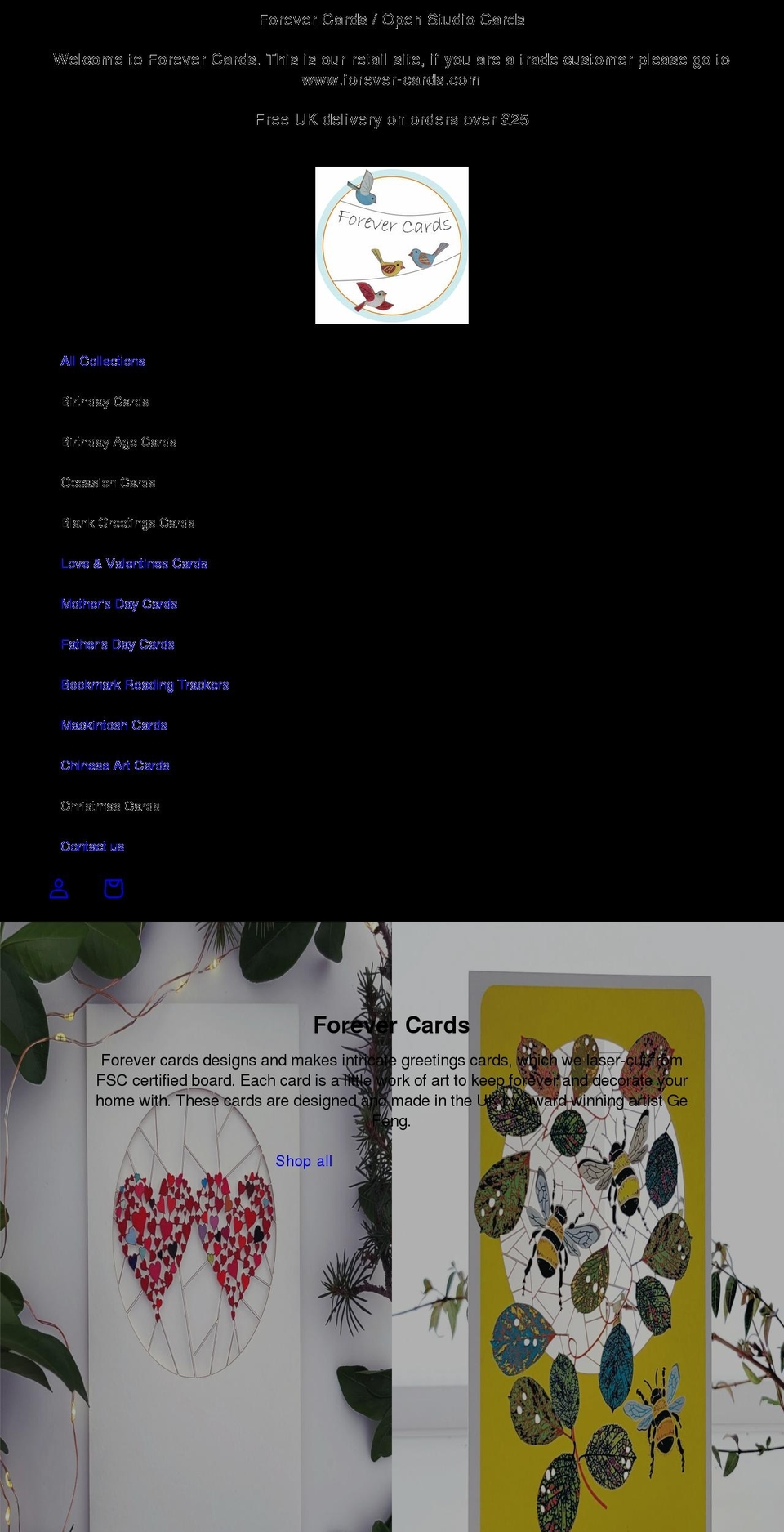 forever-cards.co.uk shopify website screenshot