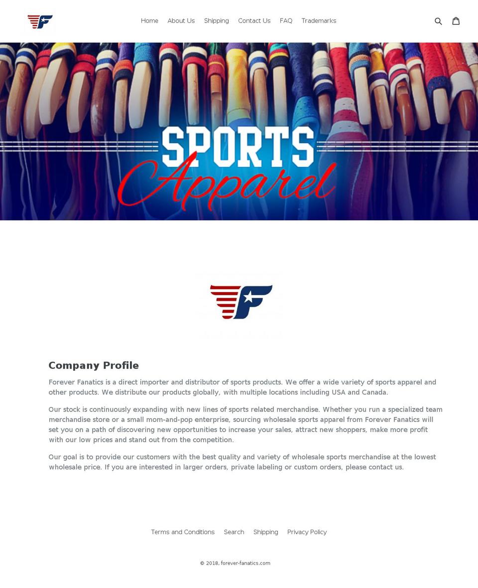 forever-fanatics.com — Shopify storefront screenshot